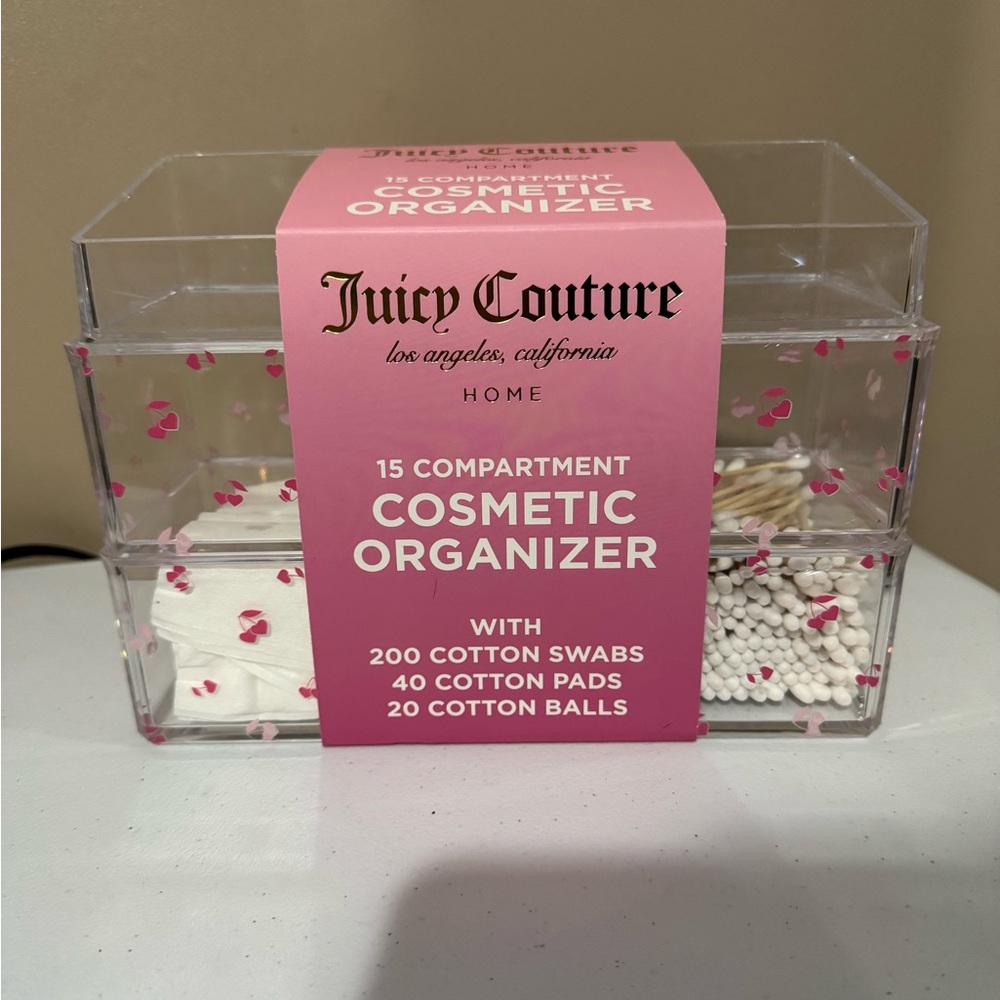 Juicy Couture Pink and Clear Cosmetic Organizer